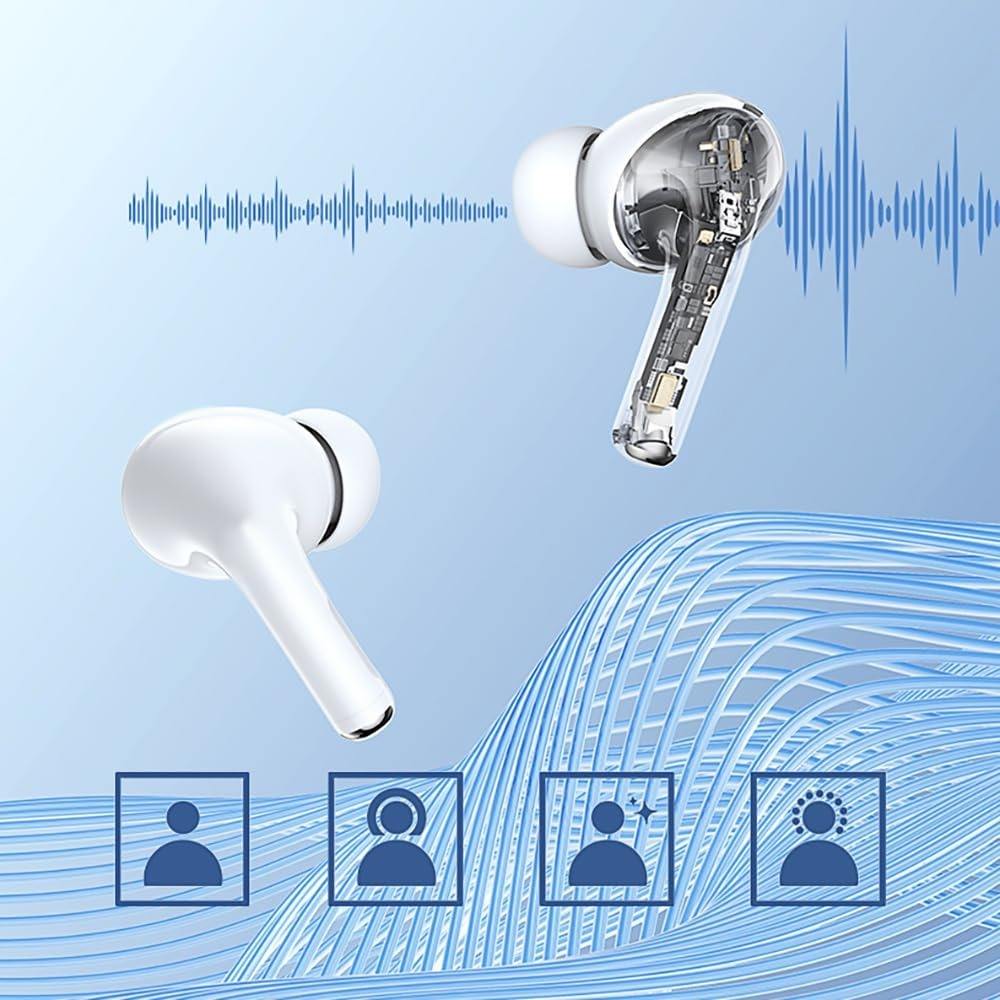 Newest ANC+Double MIC ENC Headset With Five Sound Effects Trend LED Touch Screen TWS Earbuds Wireless Sport Earphones