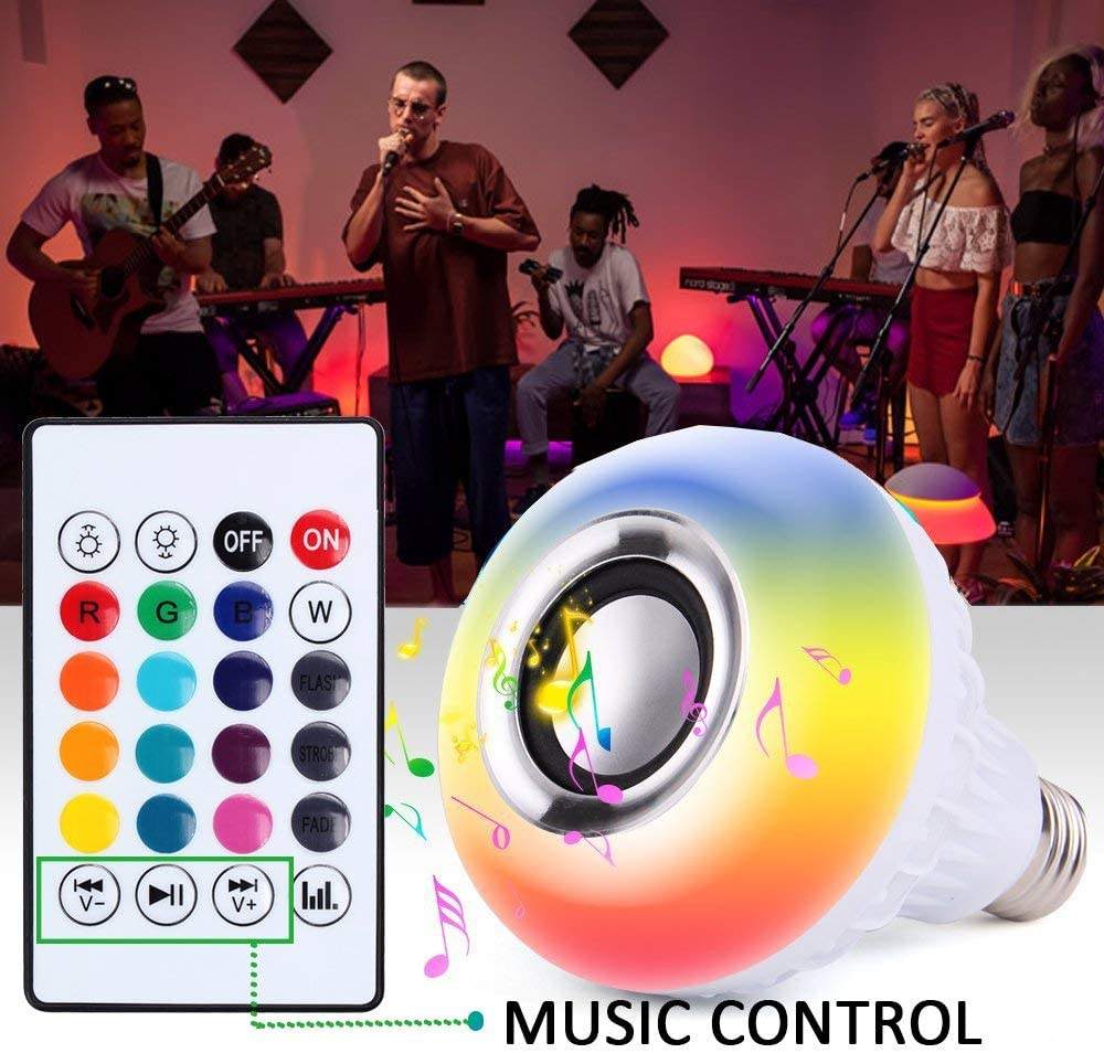 Bluetooth Speaker Bulb Smart LED RGB + Remote Control Wireless